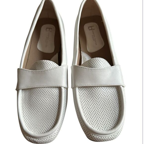 Boston Design Studio Sz 7M White Round Toe Driving Loafers Flats Women 91274 - Picture 2 of 10